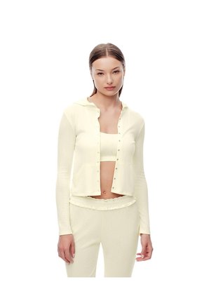 Cardigan Ted Punto Calado Amarilla Mujer Amarillo