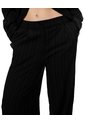 Pantalón Wide Leg Tiro Medio Negro Mujer Negro de Gef