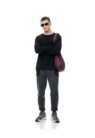 Jogger Relaxed Tiro Medio Gris Hombre Gris Gef