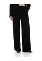 Pantalón Wide Leg Tiro Medio Negro Mujer Negro de Gef