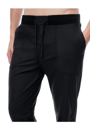 Jogger Relaxed Tiro Medio Negro Hombre Negro