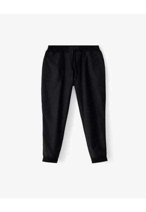 Jogger Relaxed Tiro Medio Negro Hombre Negro