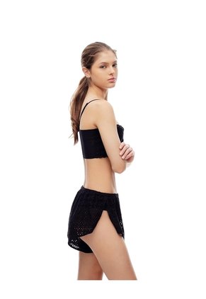 Short De Pijama Ojalillo Negro Mujer Negro