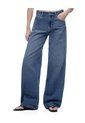 Jean Straight Tiro Medio índigo Mujer Azul Oscuro de Gef