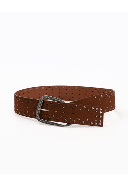 Cinturon Western Apliques Café Mujer Cafe