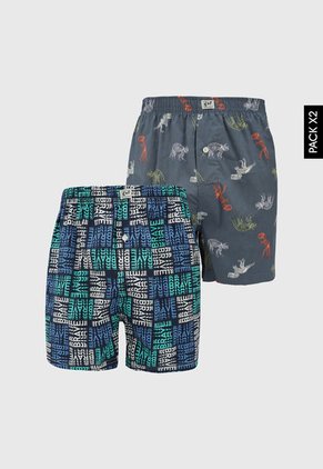 Bóxer Dúo Azul-Multicolor Gef Bombay