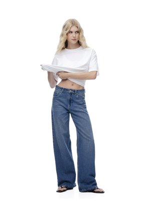 Jean Straight Tiro Medio índigo Mujer Azul Oscuro