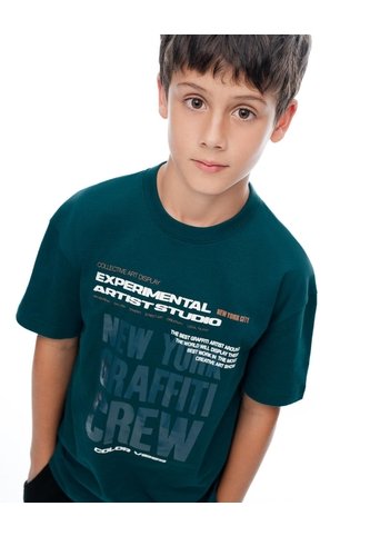 Camiseta Regular Manga Corta Verde Mujer Verde Gef