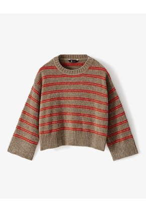 Suéter Oversize Rayas Mujer Cafe