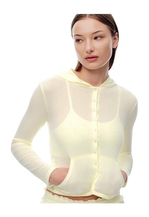 Cardigan Ted Punto Calado Amarilla Mujer Amarillo