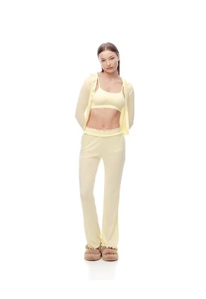 Cardigan Ted Punto Calado Amarilla Mujer Amarillo