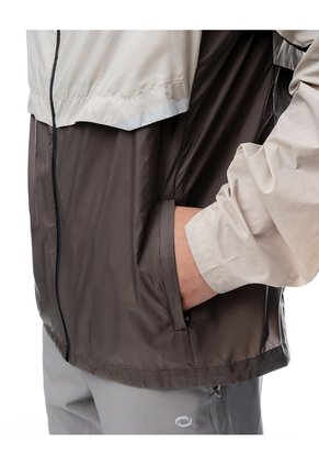 Chaqueta Regular Rompevientos Taupe Bloques Hombre Marron