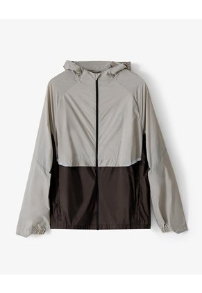 Chaqueta Regular Rompevientos Taupe Bloques Hombre Marron