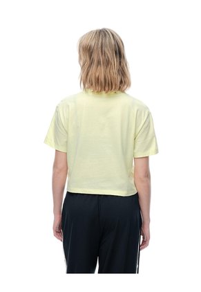 Camiseta Crop Regular Algodón Amarilla Mujer Amarillo