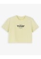 Camiseta Crop Regular Algodón Amarilla Mujer Amarillo de Gef