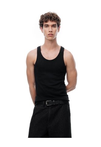 Camisilla Slim Algodón Negra Hombre Negro Gef