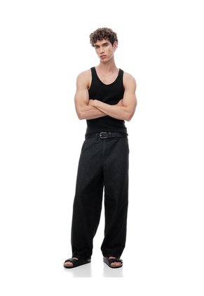 Camisilla Slim Algodón Negra Hombre Negro
