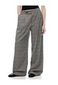 Pantalón Wide Leg Tiro Medio Café Cuadros Mujer Cafe de Gef