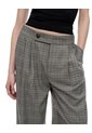 Pantalón Wide Leg Tiro Medio Café Cuadros Mujer Cafe de Gef