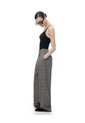 Pantalón Wide Leg Tiro Medio Café Cuadros Mujer Cafe de Gef