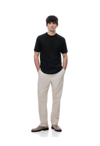Camiseta Regular Algodón Negra Hombre Negro Gef