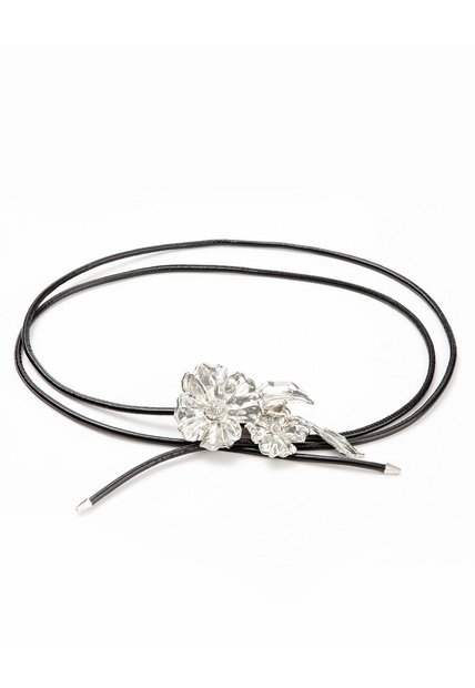Cinturón Cordón Con Aplique Floral Mujer