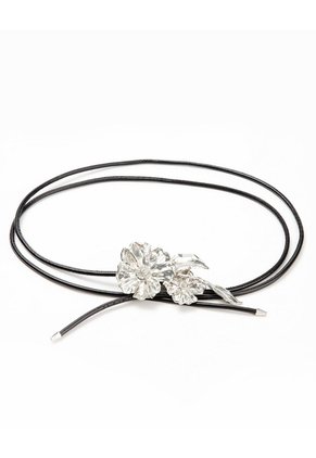 Cinturón Cordón Con Aplique Floral Mujer