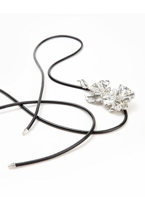 Cinturón Cordón Con Aplique Floral Mujer