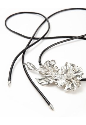 Cinturón Cordón Con Aplique Floral Mujer