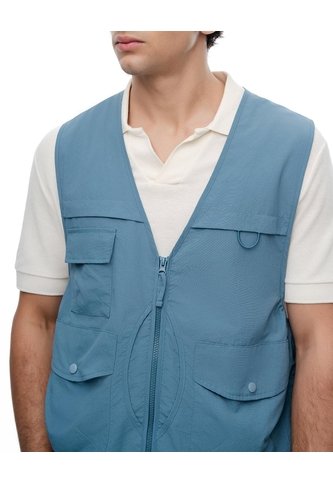 Chaleco Utilitario Regular Liviano Azul Hombre Azul Gef