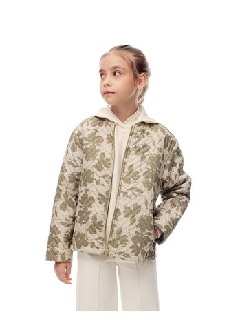 Chaqueta Acolchada Estampada Niña Cafe Gef