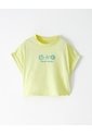 Camiseta Regular Algodón Amarilla Estamada Niña Amarillo de Gef