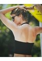Crop Top Halter Slim Seamless Negra Mujer Negro de Gef