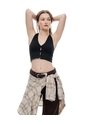 Crop Top Halter Slim Seamless Negra Mujer Negro de Gef