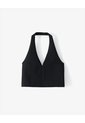 Crop Top Halter Slim Seamless Negra Mujer Negro de Gef