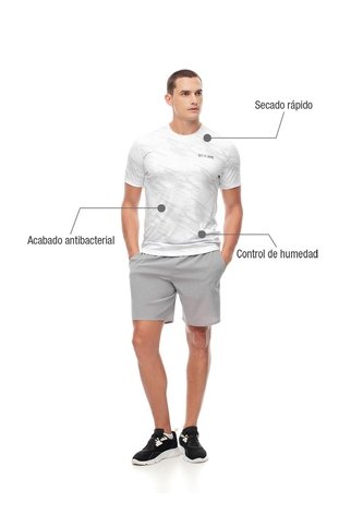 Camiseta Deportiva Control Humedad Blanca Hombre Blanco Gef
