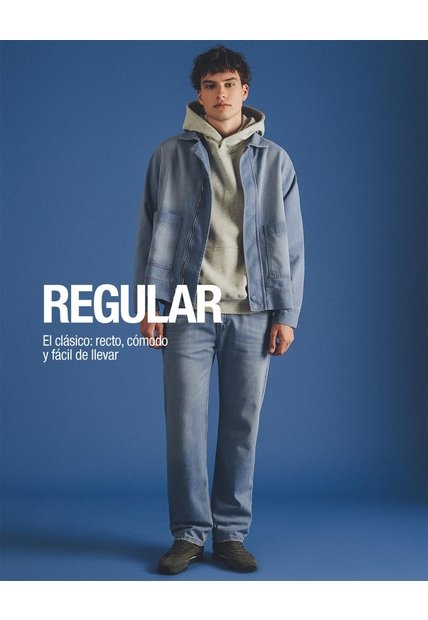 Jean Regular índigo Claro Hombre Azul Oscuro