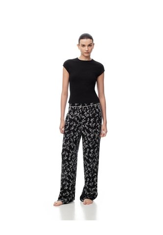 Pantalón De Pijama Estampado Mujer Negro Gef