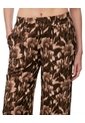 Pantalón Wide Leg Tiro Medio Estampado Mujer Cafe de Gef