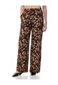 Pantalón Wide Leg Tiro Medio Estampado Mujer Cafe de Gef