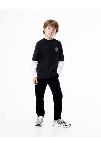 Pantalón Regular Corduroy Algodón Negro Niño Negro Gef