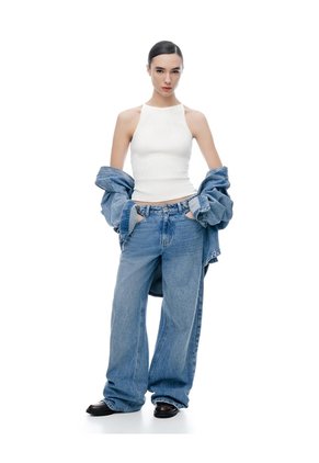 Camiseta Esqueleto Slim Blanca Mujer Blanco