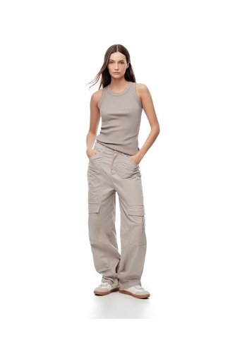 Pantalón Cargo Tiro Alto Gris Mujer Gris Gef