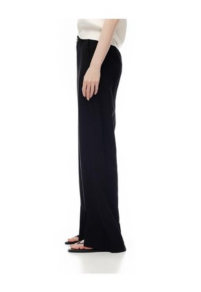 Pantalón Wide Leg Tiro Alto Negro Mujer Negro