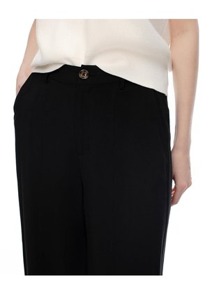 Pantalón Wide Leg Tiro Alto Negro Mujer Negro