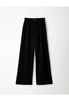 Pantalón Wide Leg Tiro Alto Negro Mujer Negro