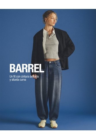 Jean Barrel Tiro Medio índigo Medio Mujer Azul Oscuro Gef