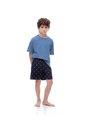 Camiseta + Bermuda De Pijama Algodón Azul Niña Niño Azul de Gef