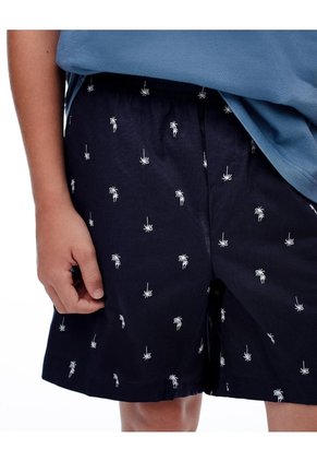 Camiseta + Bermuda De Pijama Algodón Azul Niña Niño Azul