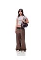 Pantalón Wide Leg Tiro Bajo Café Mujer Cafe de Gef